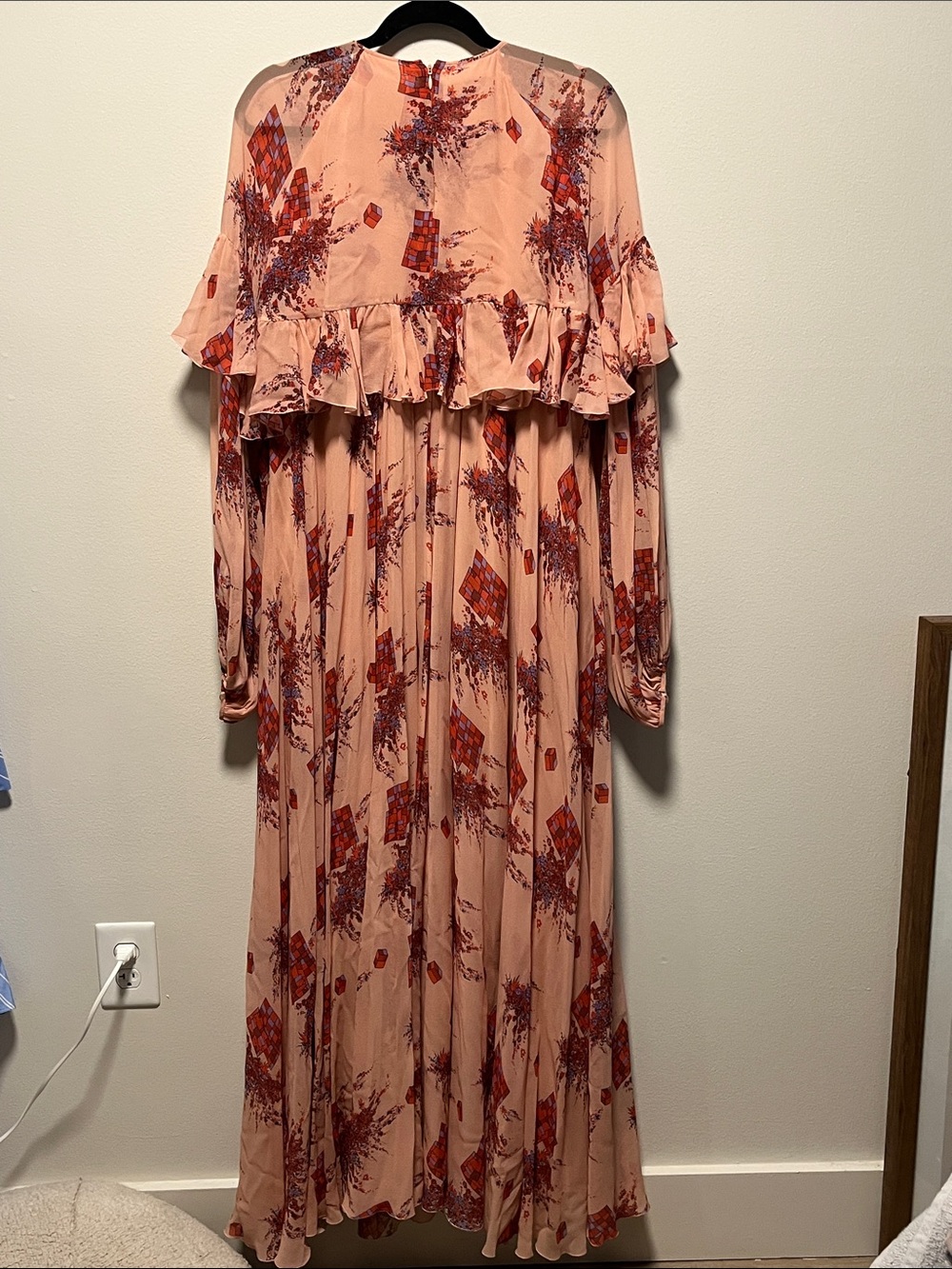 GIAMBATTISTA VALLI SS19 100% Silk Lip Print Ruffle Maxi Dress | IT 48 / US 12 - Picture 10 of 13